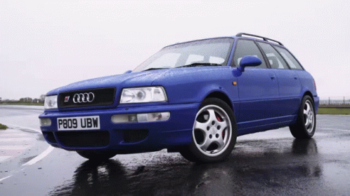 Vintage Blue Audi GIF