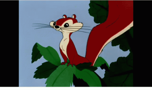 Vintage Cartoon Squirrel Hiding GIF