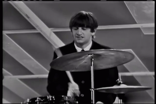 Vintage Drumroll Ringo Star Beatles GIF