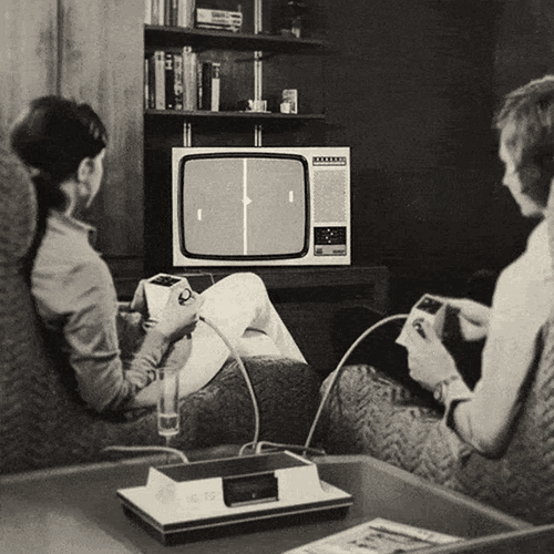 Vintage Gaming Setup GIF