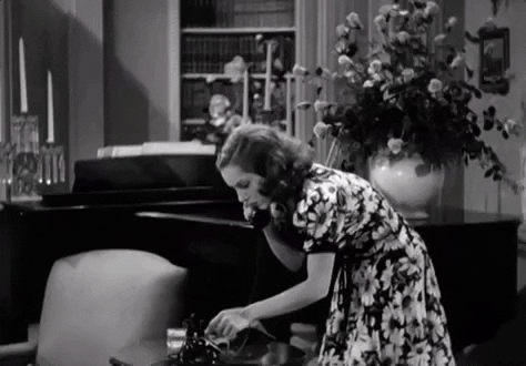 Vintage Girl Doing Phone Call GIF