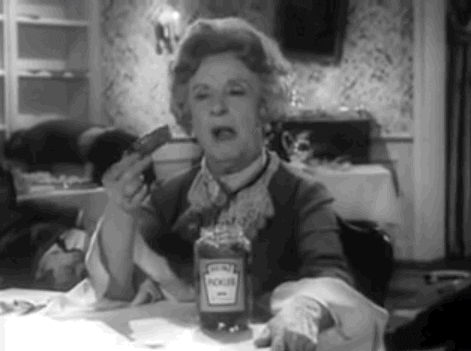 Vintage Granny Loving Pickles GIF