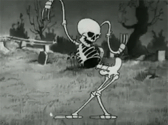 Vintage Hallooween Skeleton Dance GIF