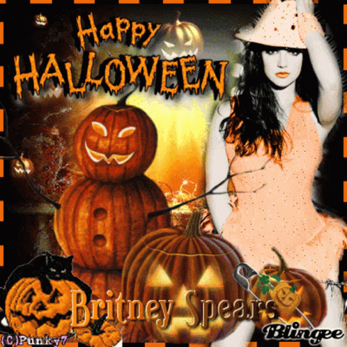 Vintage Halloween Pumpkin Britney Spears GIF