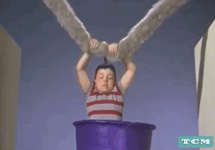 Vintage Kid Hanging On Giant Rope GIF