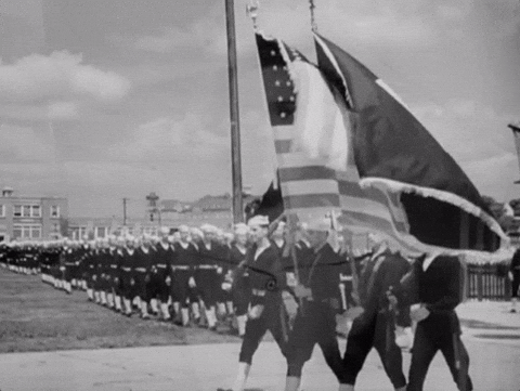 Vintage Navy Parade Of Flags GIF