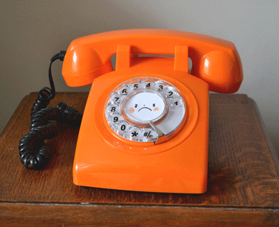 Vintage Phone Ringing Orange GIF