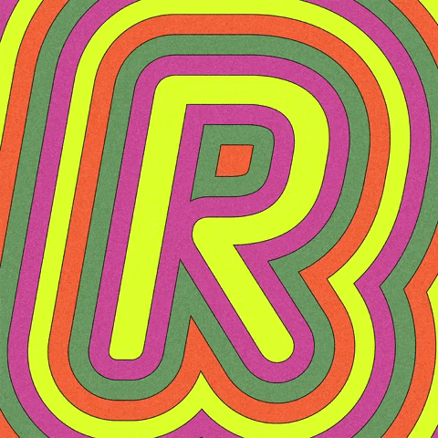 Vintage Rainbow Colored R GIF