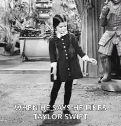 Vintage Wednesday Addams Dancing Taylor Swift Meme GIF