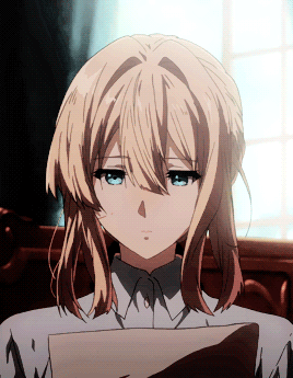 Violet Evergarden Anime Girl Reading GIF