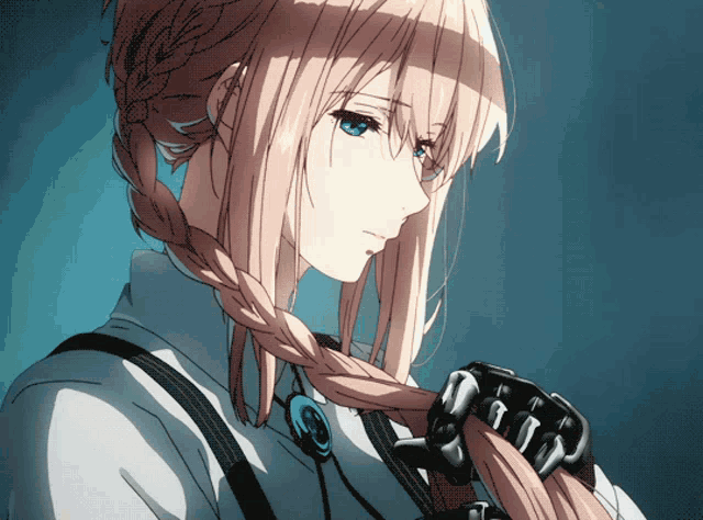 Violet Evergarden Braiding Hair GIF