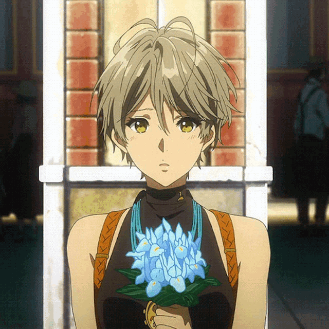 Violet Evergarden Iris Canary Flowers GIF