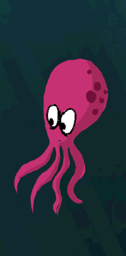 Violet Octopus Jumping Cartoon GIF