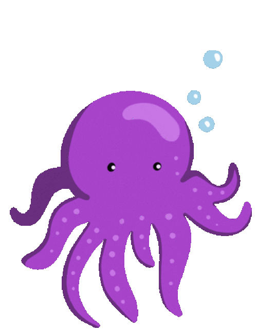 Violet Octopus Jumping Up And Down GIF