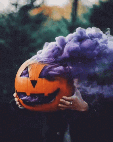 Violet Smoke Signals In Pumpkin GIF
