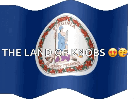 Virginia State Flag Waving in Wind