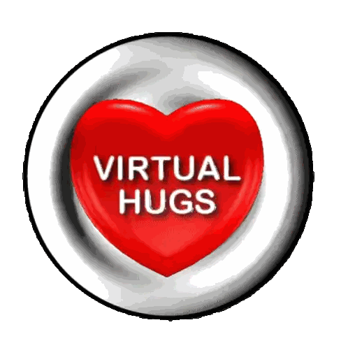 Virtual Hugs Red Heart Button