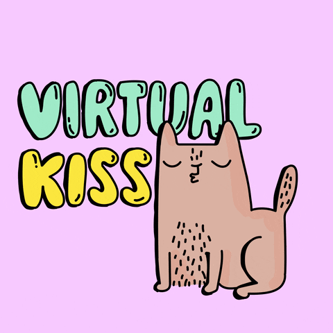 Virtual Kiss Cat Gives Kisses GIF
