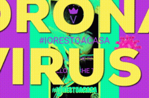 Virus on Purple and Yellow Background
