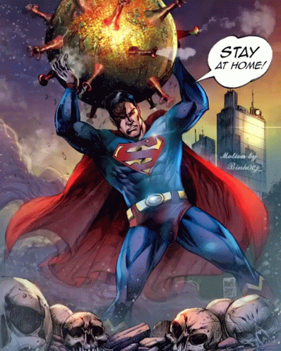 Virus Superman Comics Stay At Home GIF
