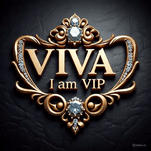 Viva I Am VIP Sign on Black Background