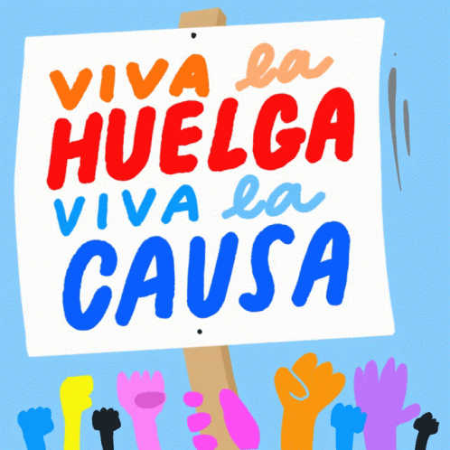 Viva La Revolucion Contra El Odio Blue Background GIF