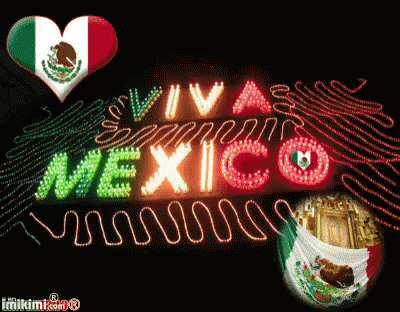 Viva Mexico Sign With Heart Flag GIF