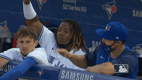 Vladimir Guerrero Jr. Hand Raising GIF