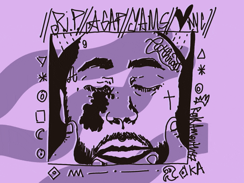 Vlone Caricature Hip Hop Face Art GIF