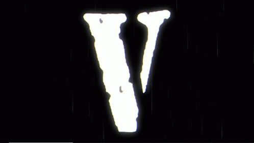 Vlone Logo Glitch Black White GIF
