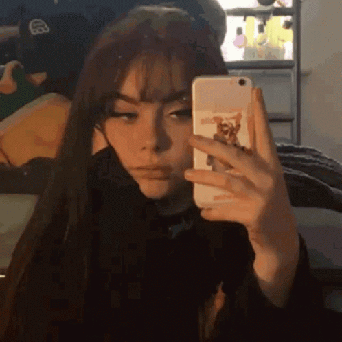 Aesthetic Sad Girl Mirror Selfie GIF