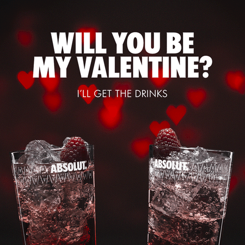 Vodka Cheers Will You Be My Valentine GIF