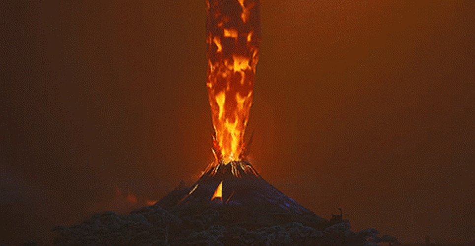 Volcanic Lava Explosion GIF.