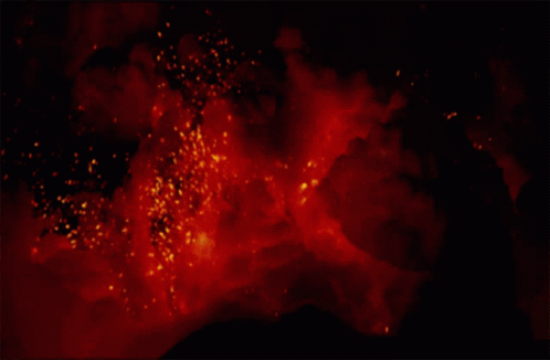 Volcano Eruption Dark Red Particles GIF