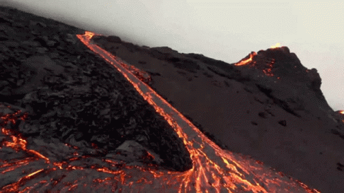 Volcano Eruption Fagradalsfjall Iceland Drone Footage GIF