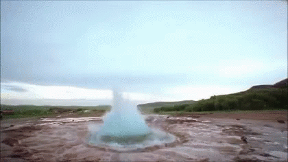 Volcano Eruption Geyser Hot Spring Iceland GIF