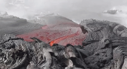 Volcano Eruption Molten Lava Flow GIF