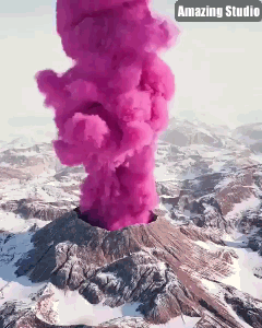 Volcano Eruption Pink Ash GIF