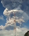 Volcano Eruption Smoke Radio Tower GIF