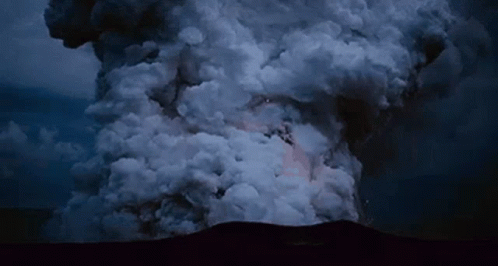 Volcano Eruption Smoke Tower Effects GIF