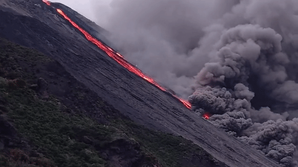 Volcano Lava Flow GIF