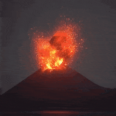 Volcano Splashing Lava Ash GIF
