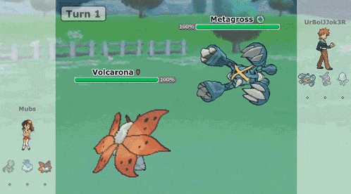 Volcarona Fighting Another Pokemon