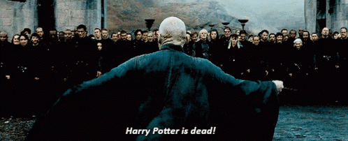 Voldemort Announce Harry Potter Is Dead GIF