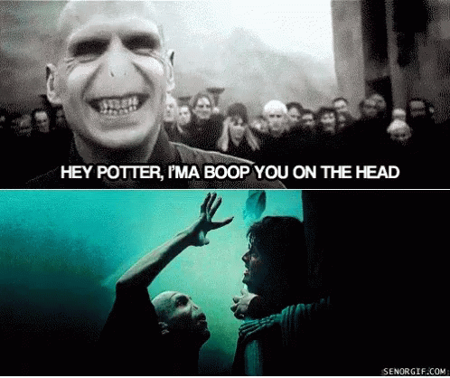 Voldemort Boop Harry Potter On The Head GIF