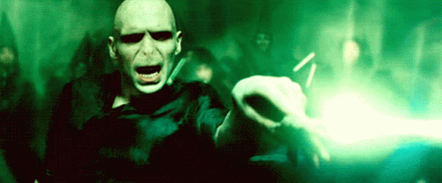 Voldemort From Harry Potter Is Holding A Lightning Bolt In His Hand GIF