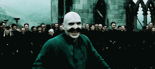 Voldemort Laughing With Mustache GIF
