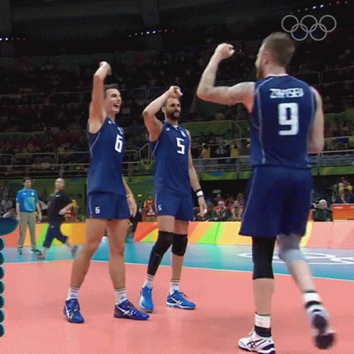 Volley Ball Team High Five GIF
