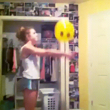 Volleyball Fail Home Practice GIF