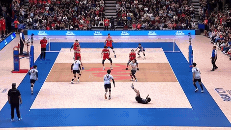 Volleyball Spiker Guy Uses Lefty Hand GIF